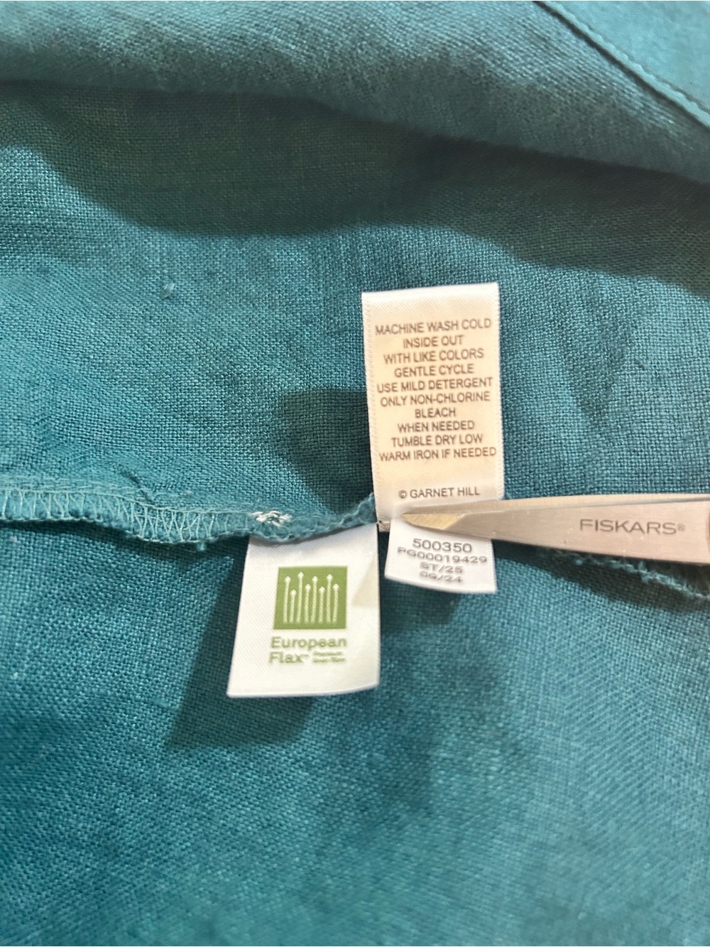 New~ Coastline Teal Blue Scalloped Linen Top size XL ~by Garnet Hill - Picture 9 of 14